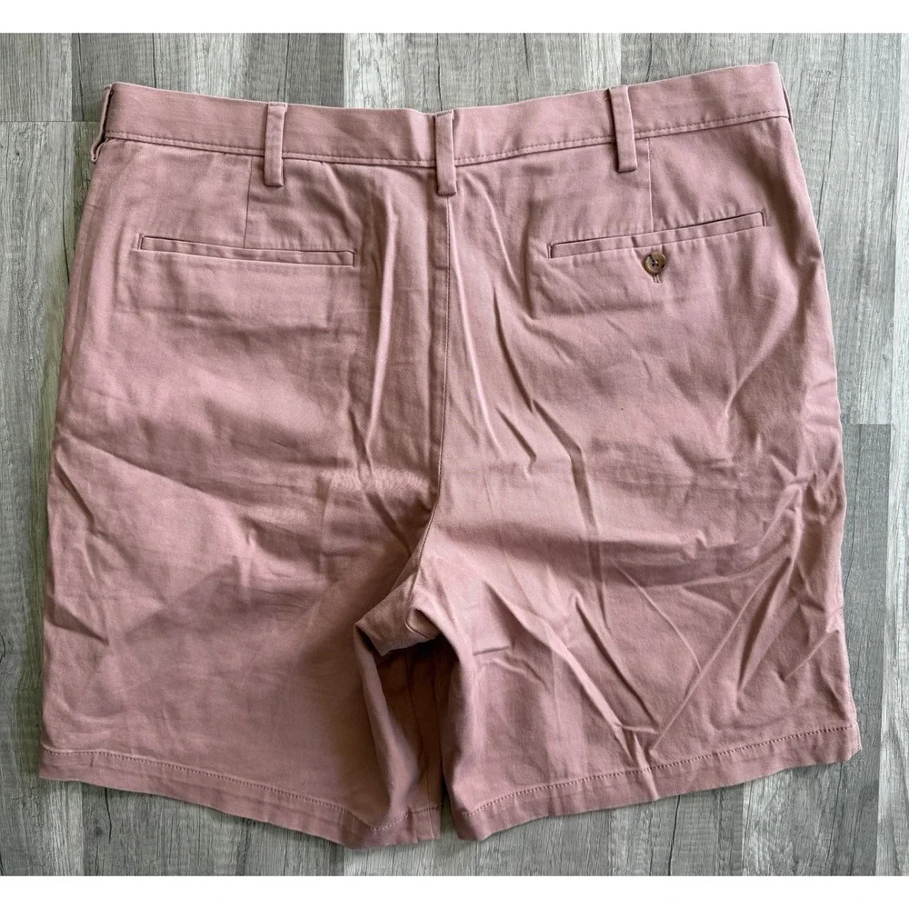 Banana Republic Aiden Shorts Men's 38 Pink  Cotton Blend Flat Front